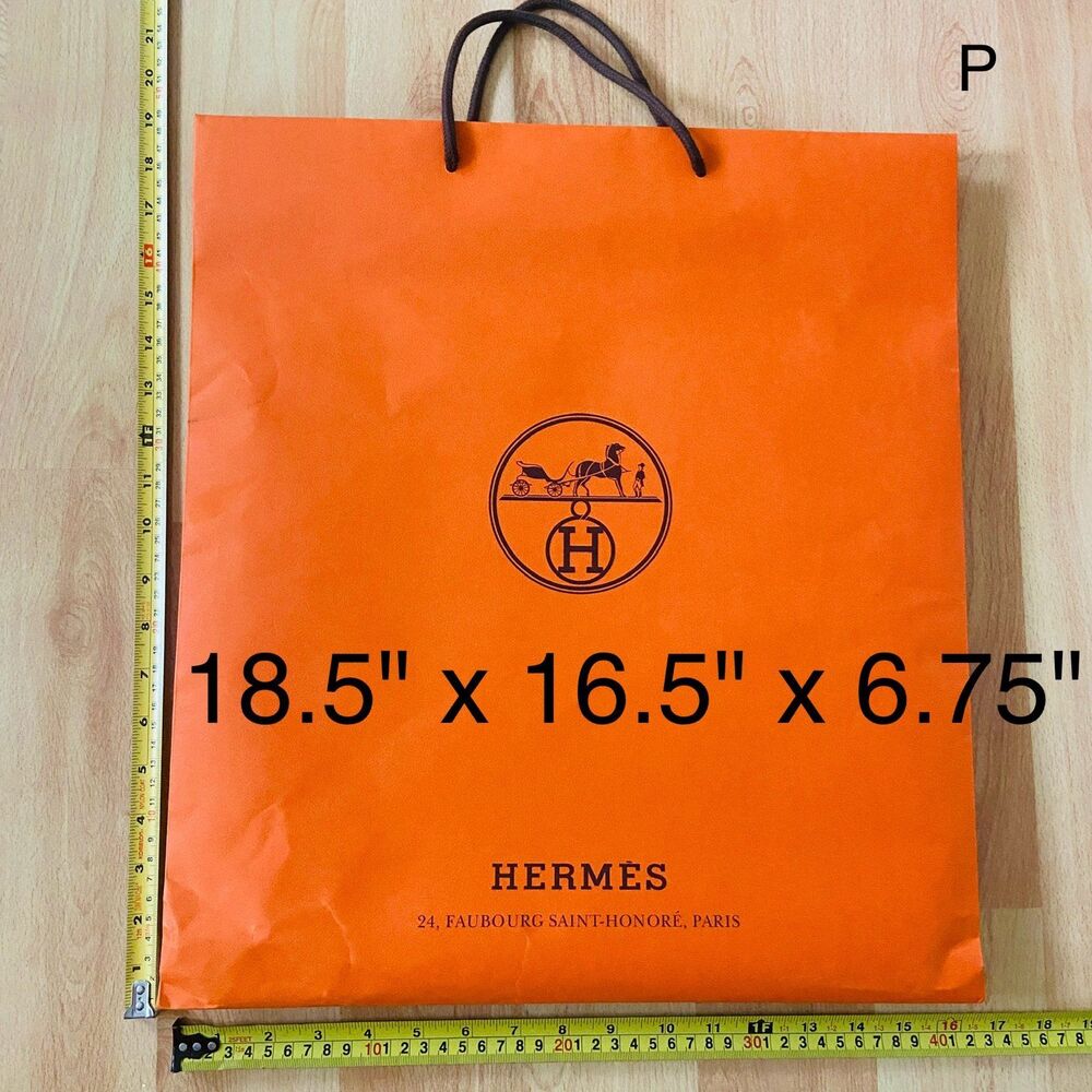 Hermes Paper Shopping Bag - orange large (18.5" x 16.5" x 6.75") [P]